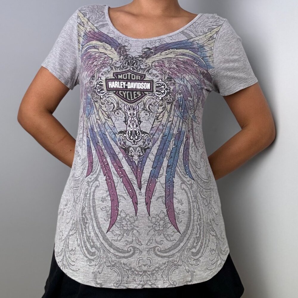 Harley Davidson Gray Grunge T-Shirt